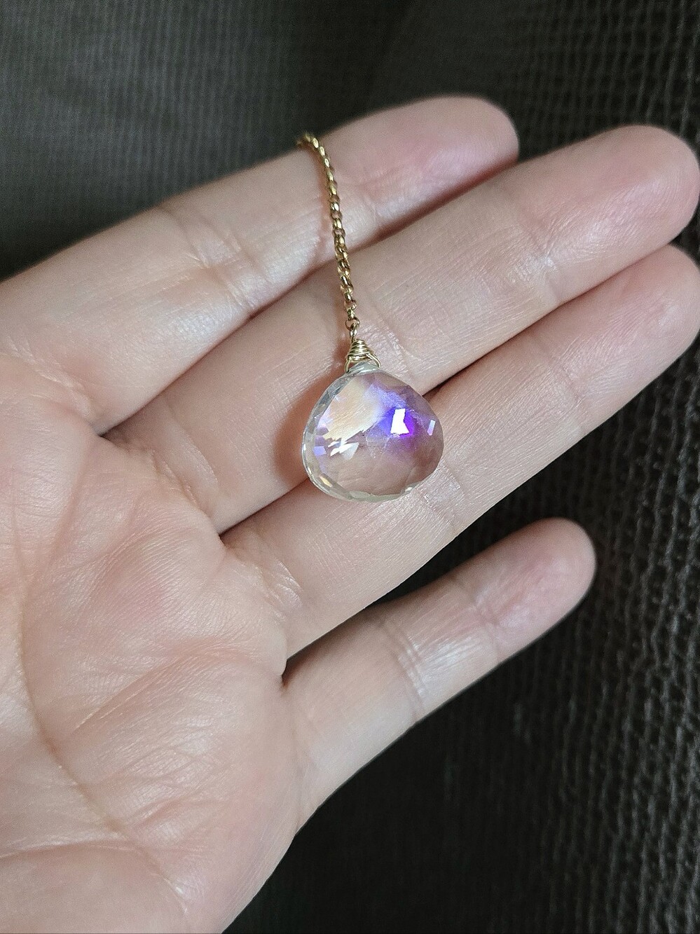 Rainbow🌈 Moonstone🌙 Y-Necklace - Picture 11 of 16